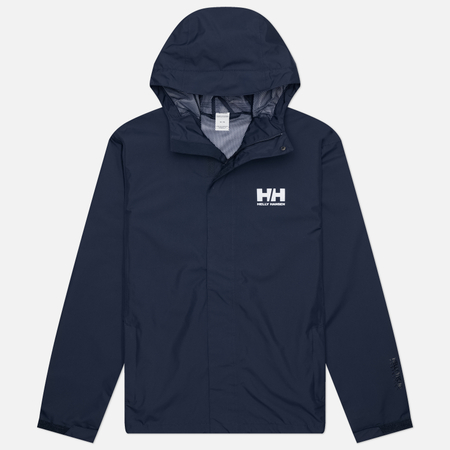 фото Мужская куртка ветровка helly hansen seven j, цвет синий, размер m