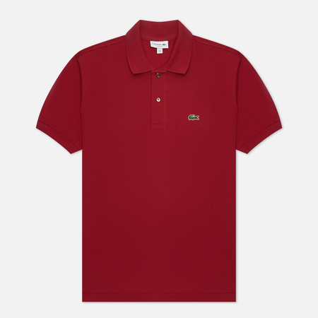 фото Мужское поло lacoste l.12.12 classic fit, цвет бордовый, размер m