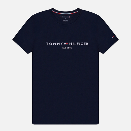 фото Мужская футболка tommy hilfiger core tommy logo, цвет синий, размер m
