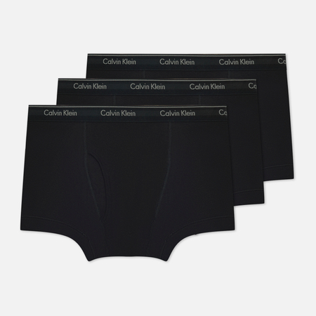 фото Комплект мужских трусов calvin klein underwear 3-pack trunk cotton classics, цвет чёрный, размер s