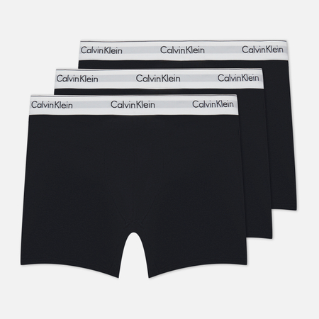фото Комплект мужских трусов calvin klein underwear 3-pack boxer brief modern cotton, цвет чёрный, размер s