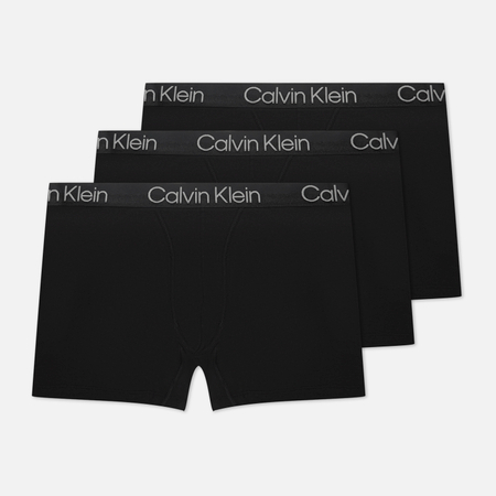 фото Комплект мужских трусов calvin klein underwear 3-pack boxer brief modern structure, цвет чёрный, размер s