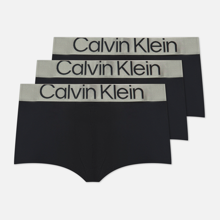 фото Комплект мужских трусов calvin klein underwear 3-pack low rise trunk steel micro, цвет чёрный, размер s