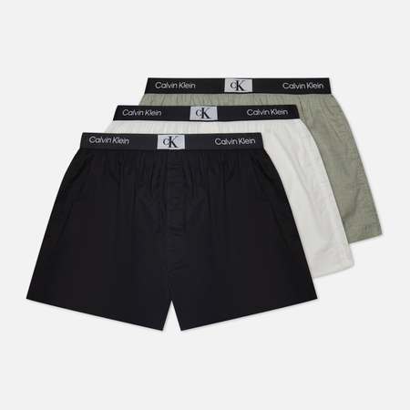 фото Комплект мужских трусов calvin klein underwear 3-pack slim fit boxer ck96, цвет комбинированный, размер s