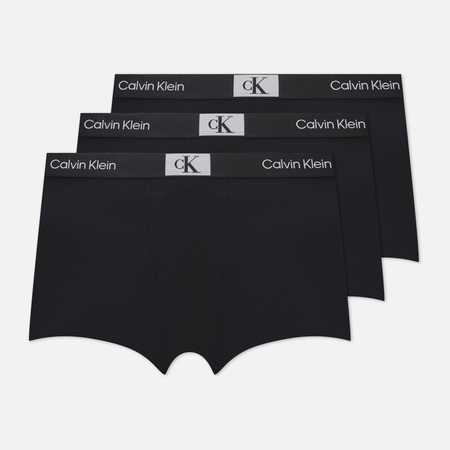 фото Комплект мужских трусов calvin klein underwear 3-pack trunk ck96, цвет чёрный, размер s