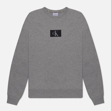 фото Мужская толстовка calvin klein underwear lounge crew neck ck96, цвет серый, размер s
