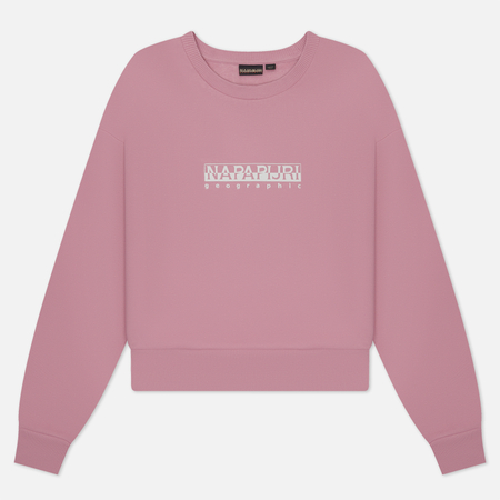 фото Женская толстовка napapijri b-box crew neck, цвет розовый, размер xs