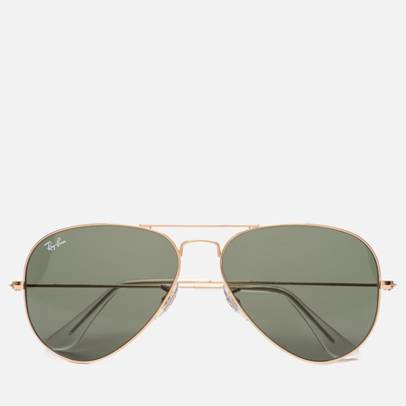 фото Солнцезащитные очки ray-ban aviator, цвет золотой, размер 58mm
