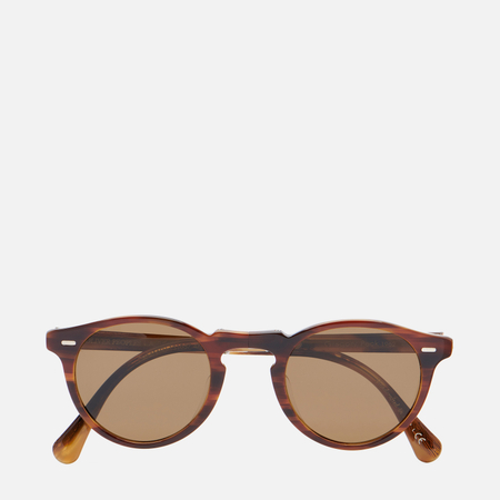 фото Солнцезащитные очки oliver peoples gregory peck 1962 polarized, цвет коричневый, размер 47mm