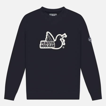 фото Мужская толстовка peaceful hooligan outline, цвет синий, размер xxxl