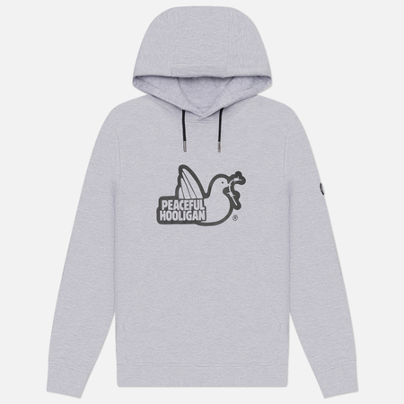 фото Мужская толстовка peaceful hooligan classic outline hoodie, цвет серый, размер s