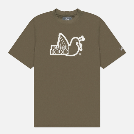 фото Мужская футболка peaceful hooligan outline, цвет оливковый, размер xxxl