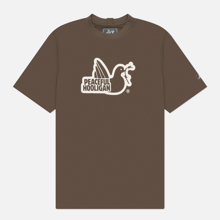 фото Мужская футболка peaceful hooligan outline, цвет коричневый, размер xxl