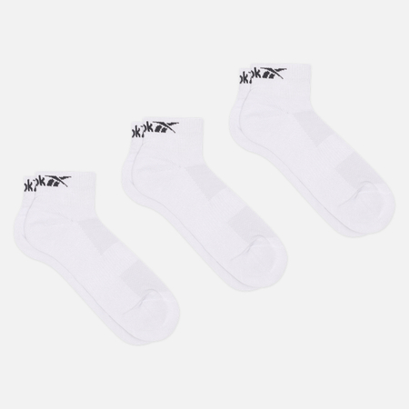 фото Комплект носков reebok ankle core 3-pack, цвет белый, размер 43-45 eu