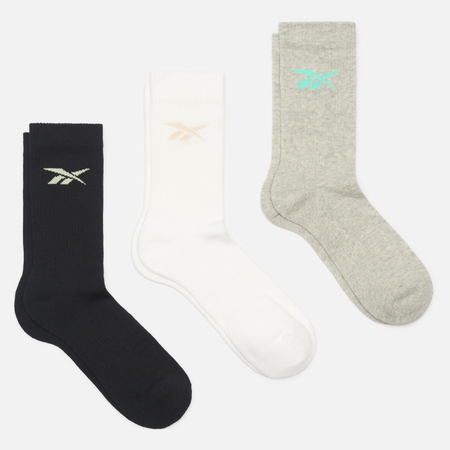 фото Комплект носков reebok crew sl 3-pack, цвет комбинированный, размер 43-45 eu
