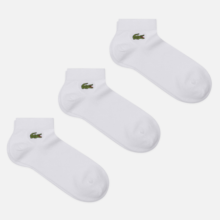 фото Комплект носков lacoste 3-pack sport low, цвет белый, размер 41-45 eu