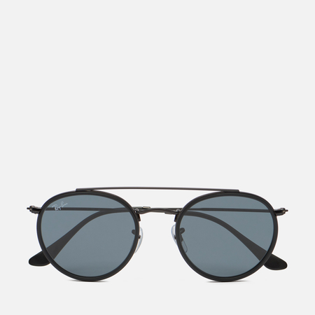 фото Солнцезащитные очки ray-ban round double bridge, цвет чёрный, размер 51mm