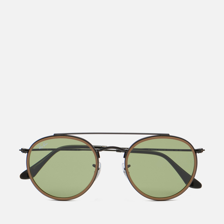 фото Солнцезащитные очки ray-ban round double bridge, цвет чёрный, размер 51mm