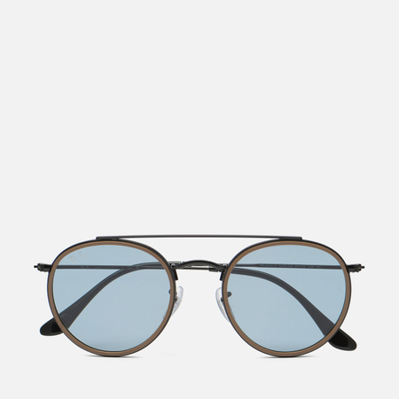 фото Солнцезащитные очки ray-ban round double bridge, цвет чёрный, размер 51mm