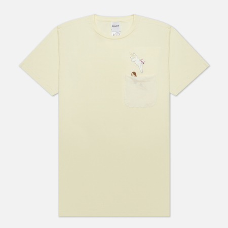 фото Мужская футболка ripndip jumpin in pocket, цвет бежевый, размер s