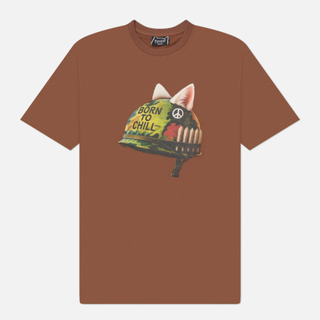 фото Мужская футболка ripndip born to chill, цвет коричневый, размер s
