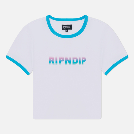 фото Женская футболка ripndip digital dream cropped ringer, цвет белый, размер xs