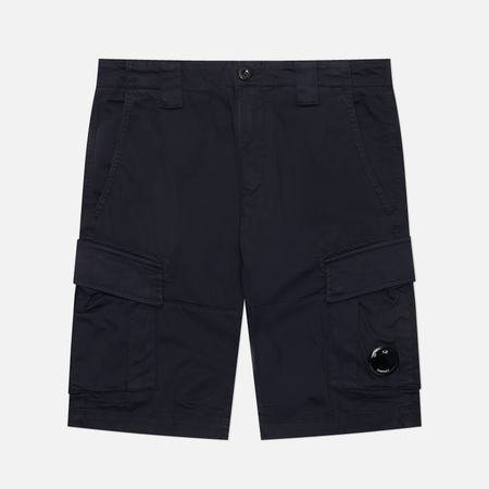 фото Мужские шорты c.p. company stretch sateen cargo lens, цвет синий, размер 50
