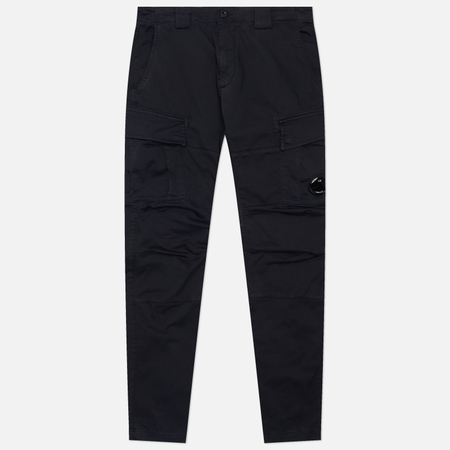 фото Мужские брюки c.p. company stretch sateen ergonomic fit cargo, цвет синий, размер 48