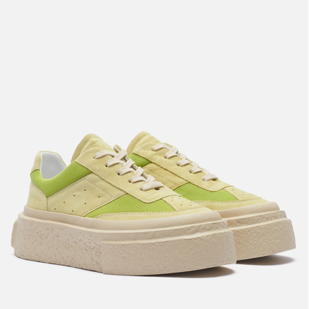 фото Женские кроссовки maison margiela mm6 panelled platform, цвет зелёный, размер 38 eu