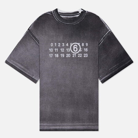 фото Мужская футболка maison margiela mm6 numerical logo print, цвет белый, размер s