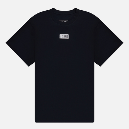 фото Мужская футболка maison margiela mm6 chevron numerical logo, цвет чёрный, размер s