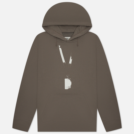 фото Мужская толстовка maison margiela mm6 backstage pass print hoodie, цвет коричневый, размер xl