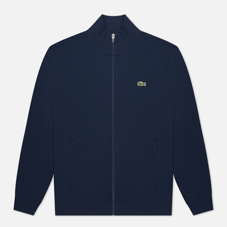 фото Мужская толстовка lacoste sport cotton blend fleece zip, цвет синий, размер xl