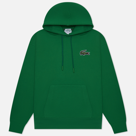 фото Мужская толстовка lacoste loose fit hoodie organic cotton, цвет зелёный, размер xs