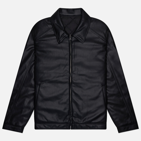 фото Мужская демисезонная куртка sophnet. sustainable leather single rider's, цвет чёрный, размер m