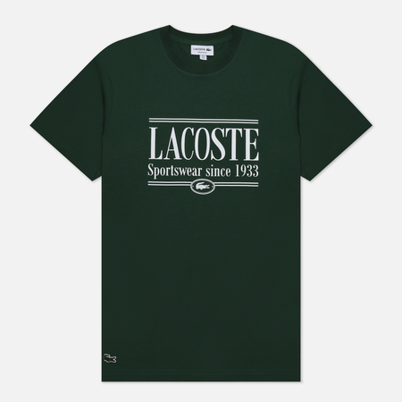 фото Мужская футболка lacoste sportswear regular fit, цвет зелёный, размер s