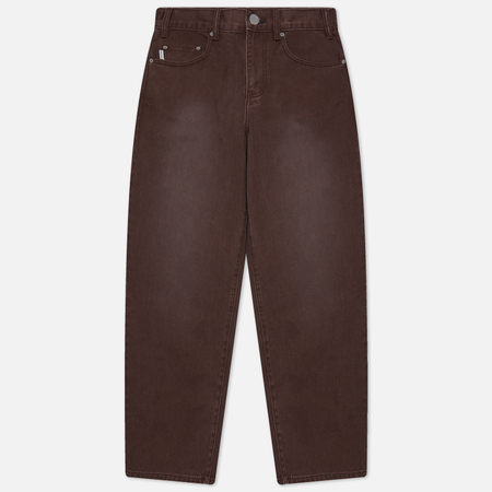 фото Мужские джинсы thisisneverthat classic denim relaxed fit, цвет коричневый, размер xs