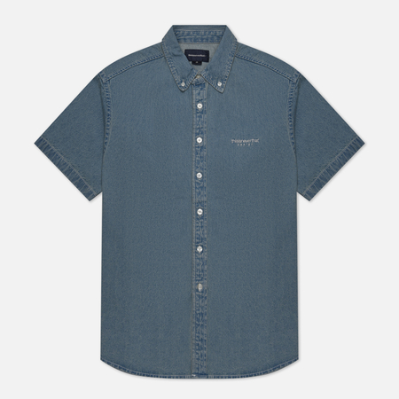 фото Мужская рубашка thisisneverthat washed denim ss, цвет голубой, размер s