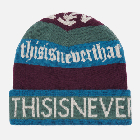 фото Шапка thisisneverthat multi logo jacquard, цвет синий