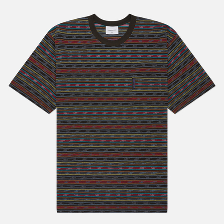 фото Мужская футболка thisisneverthat be striped, цвет коричневый, размер xl