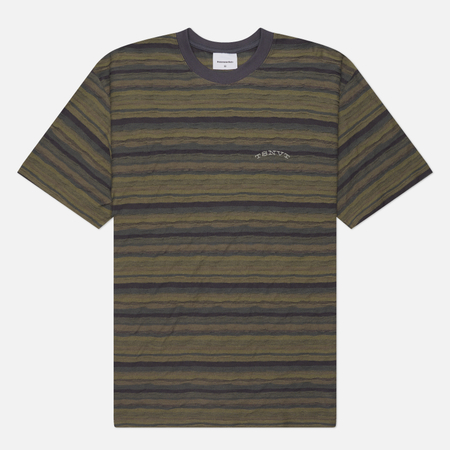 фото Мужская футболка thisisneverthat wave jacquard, цвет оливковый, размер m