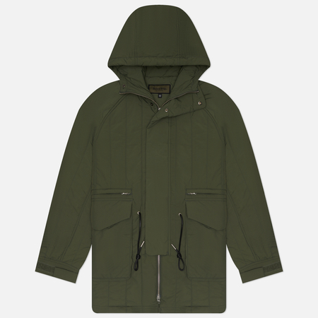фото Мужская куртка парка uniform bridge quilting hooded, цвет оливковый, размер m