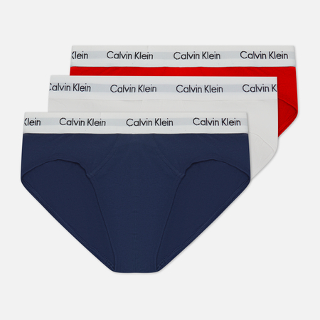 фото Комплект мужских трусов calvin klein underwear 3-pack hip brief, цвет комбинированный, размер s