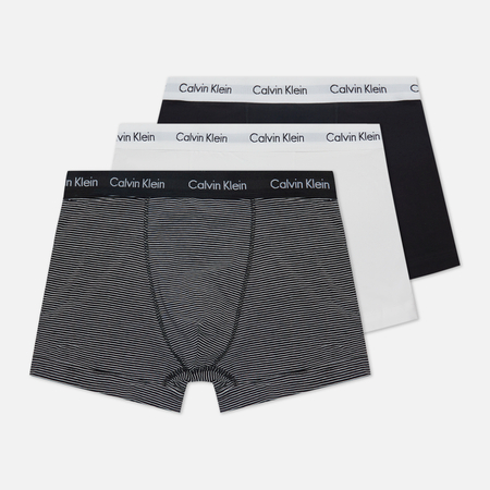 фото Комплект мужских трусов calvin klein underwear 3-pack trunk brief, цвет комбинированный, размер s