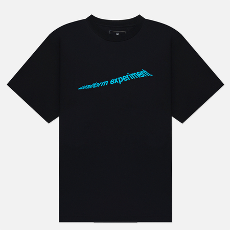 фото Мужская футболка uniform experiment warp logo wide, цвет чёрный, размер s