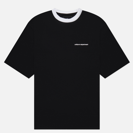 фото Мужская футболка uniform experiment trim color baggy, цвет чёрный, размер s