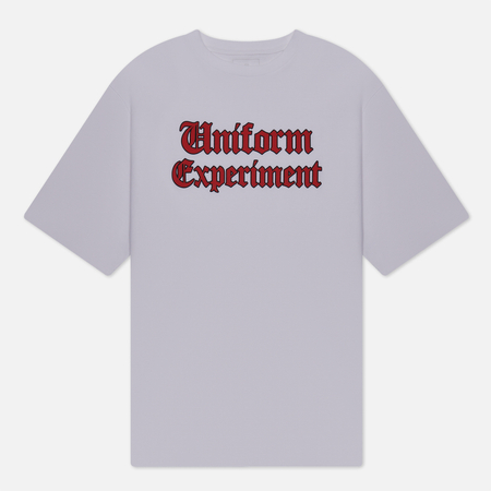 фото Мужская футболка uniform experiment gothic logo baggy, цвет белый, размер s