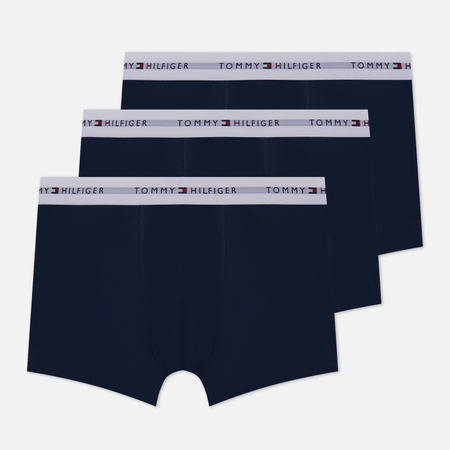 фото Комплект мужских трусов tommy hilfiger underwear 3-pack essential logo waistband trunks, цвет синий, размер s