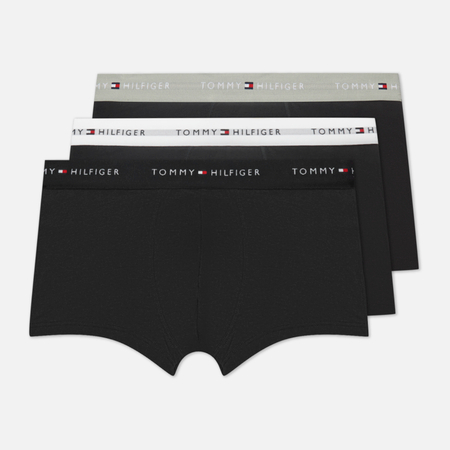 фото Комплект мужских трусов tommy hilfiger underwear 3-pack essential logo waistband trunks, цвет чёрный, размер s