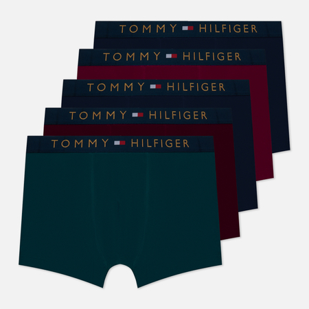 фото Комплект мужских трусов tommy hilfiger underwear 5-pack original metallic logo trunks gift set, цвет комбинированный, размер s